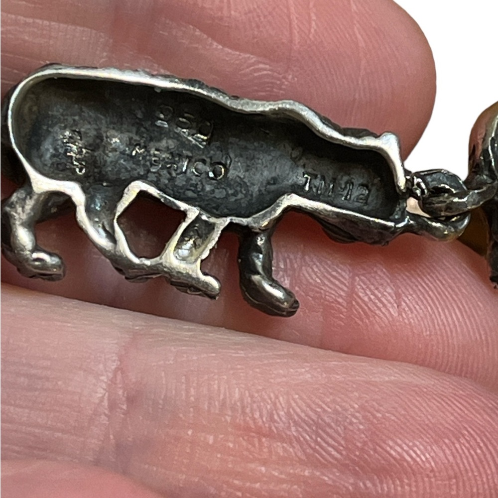 Taxco Sterling Silver Safari Animal Link Bracelet - Picture 4 of 4